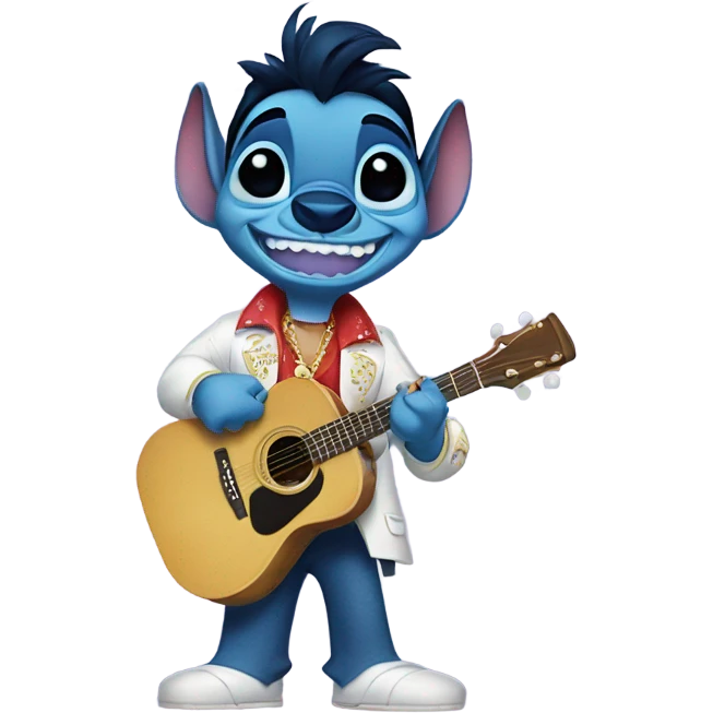 Stitch from lilo and stitch dressed as elvis emoji