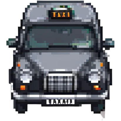 pixel art black London taxi cab emoji