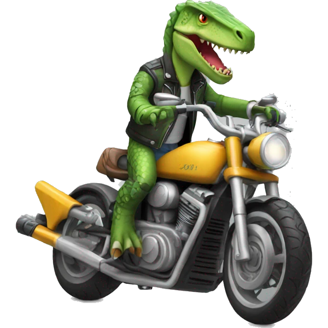 cool dino motorcycle emoji