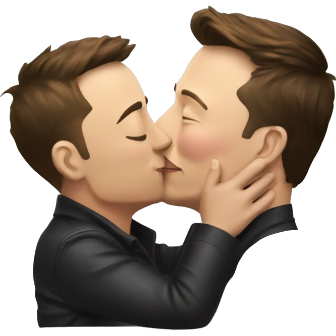 Elon Musk kissing Elon musk emoji