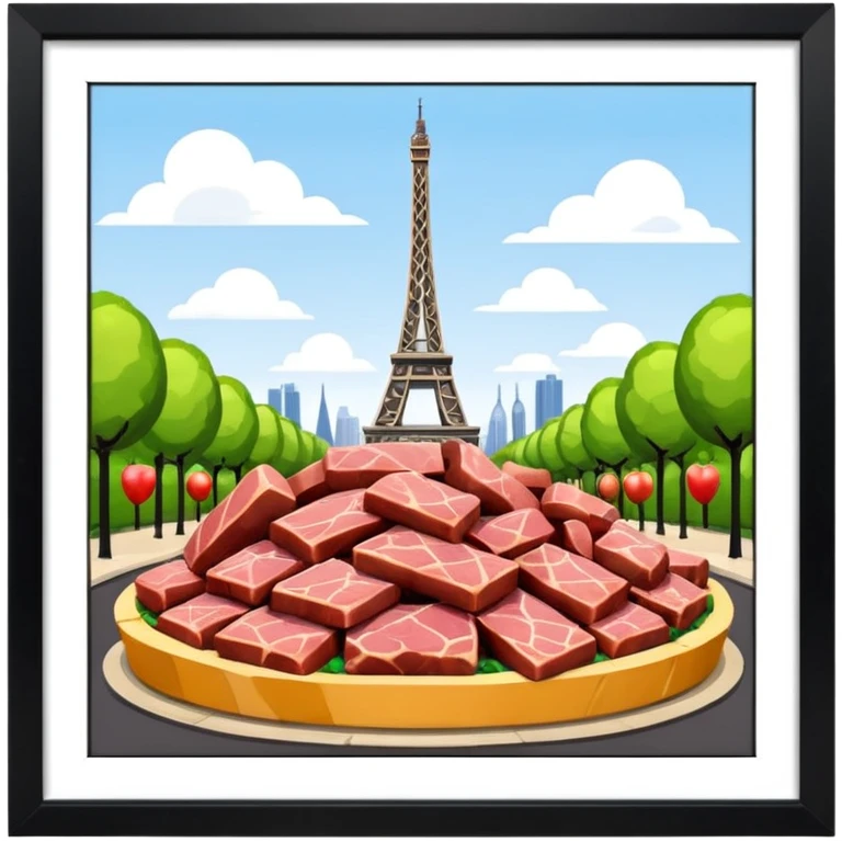  paris art city SPAM meat sculpture arty landscape  emoji