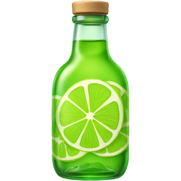 Vibrant lime slices still on glass bottle emoji