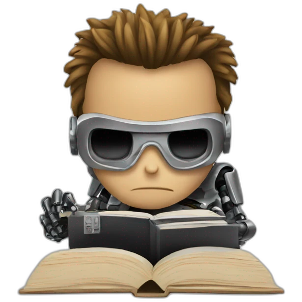 terminator reading a book emoji