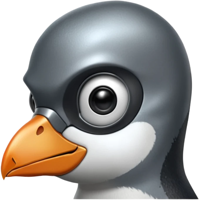 a linux penguen half face terminator emoji