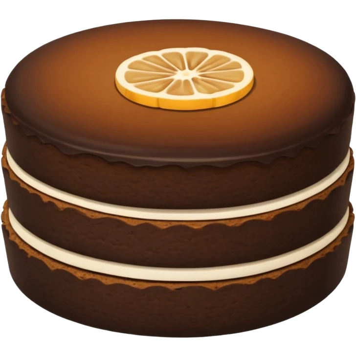 sliced pu-erh tea cake showing dark interior, minimalistic and clear emoji