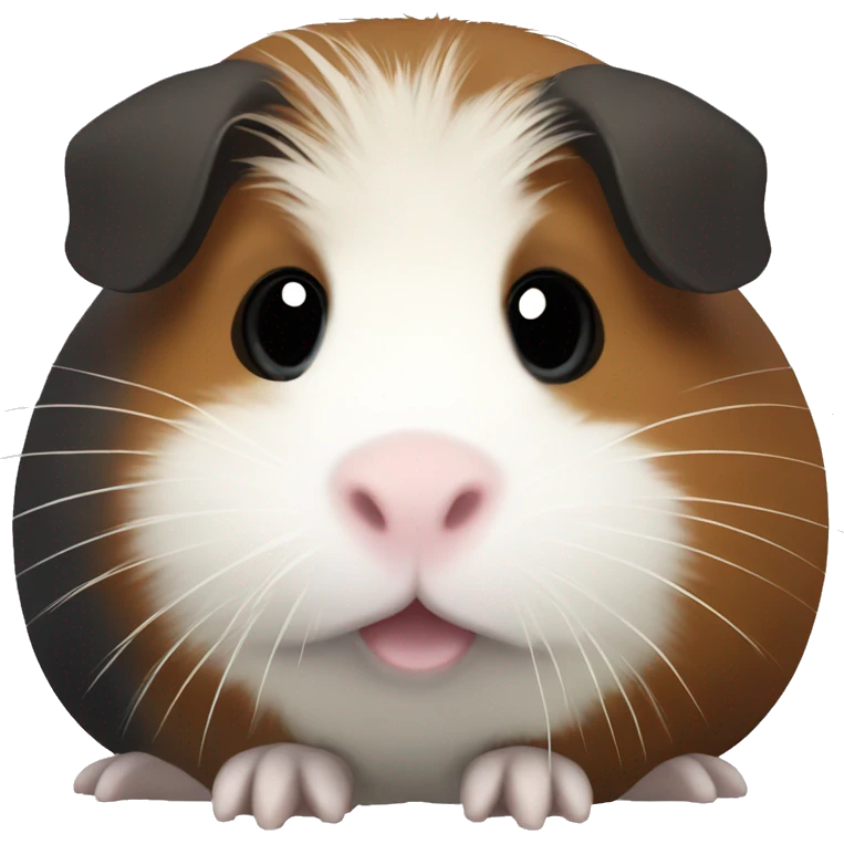 Brown, black and white guinea pig emoji