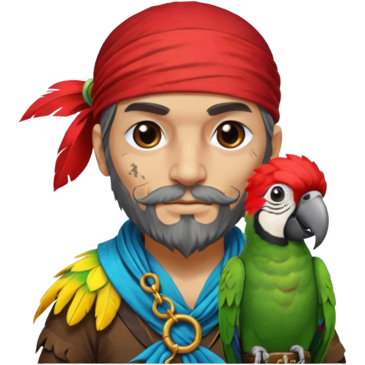 pirate and parrot emoji
