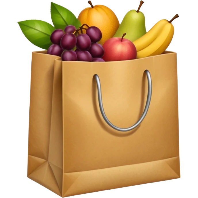craft paper bag in fruits emoji