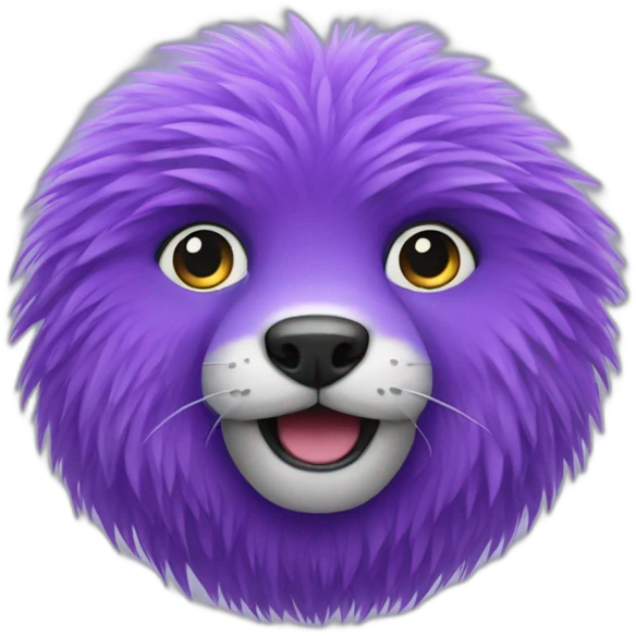 round purple animal with fur emoji