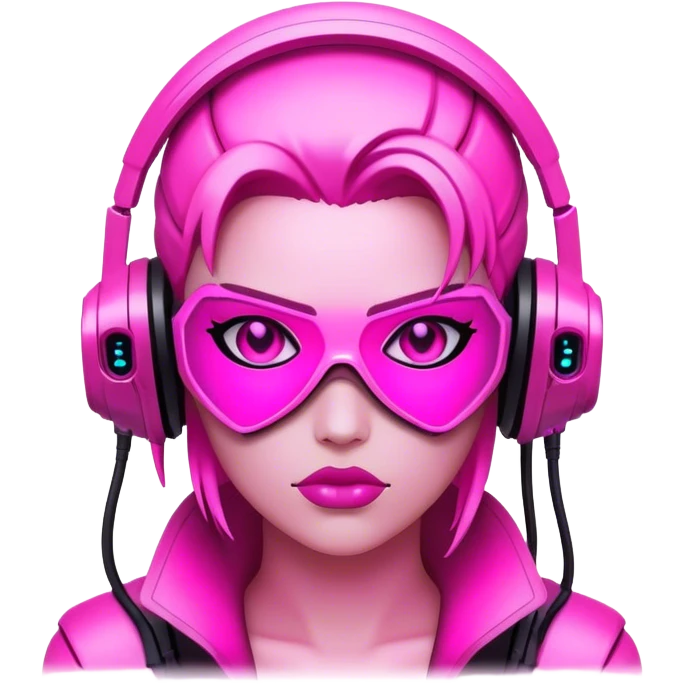 pink neon cyberpunk style emoji