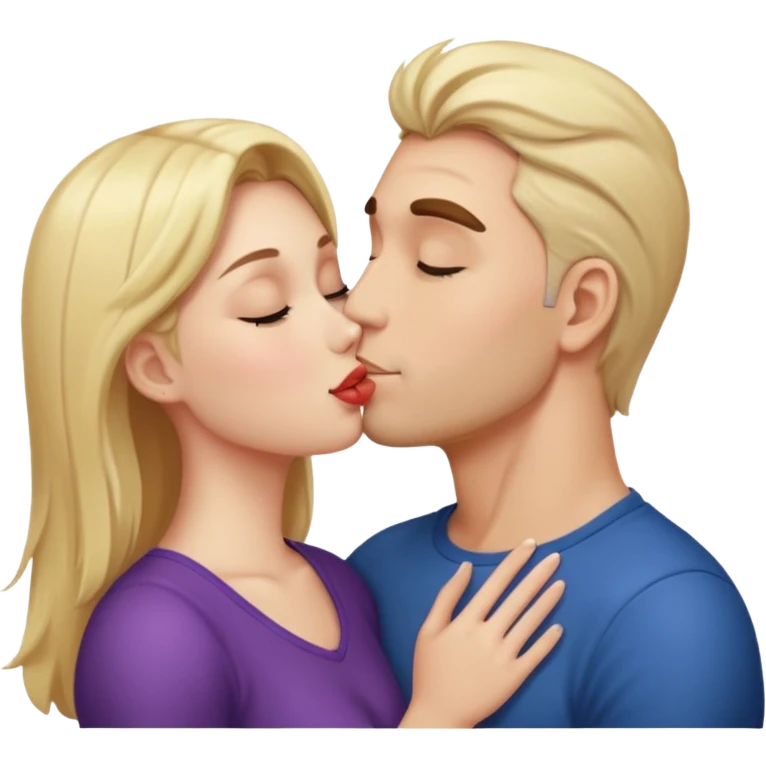 naked girl kissing a man emoji