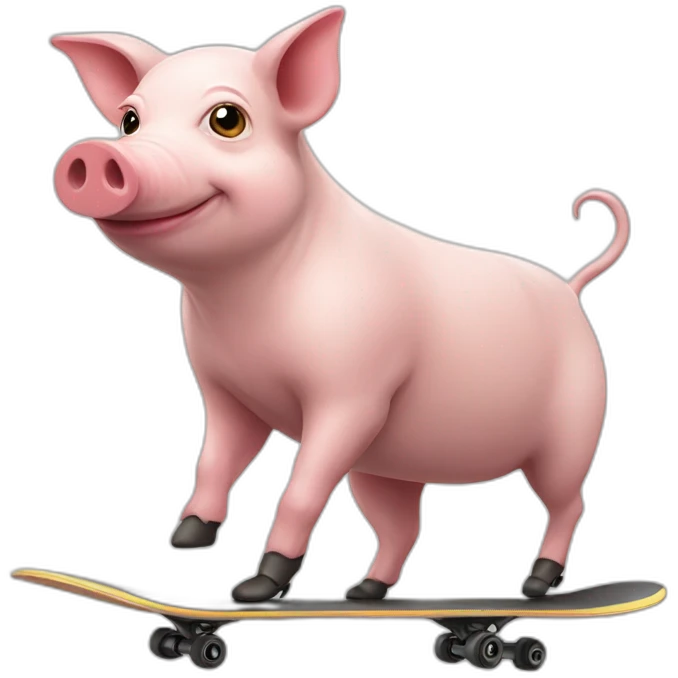 Pig skater emoji
