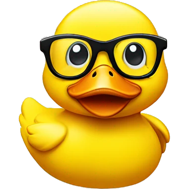 yellow duck with glasses emoji