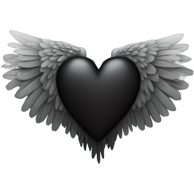 Black heart with wings emoji