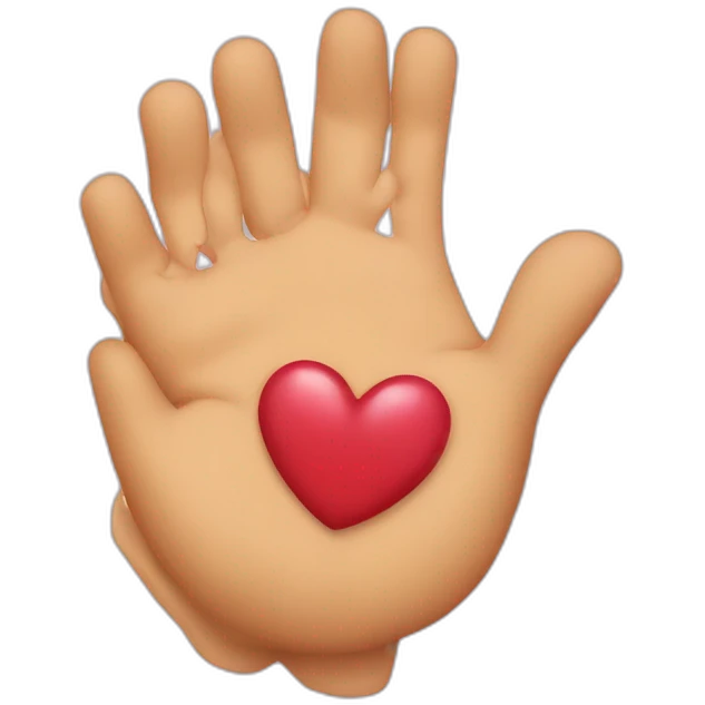 love emoji with hand emoji