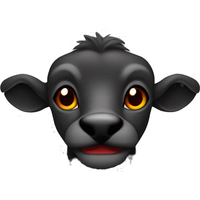 animal Touro musculoso nas cores preto e vermelho emoji