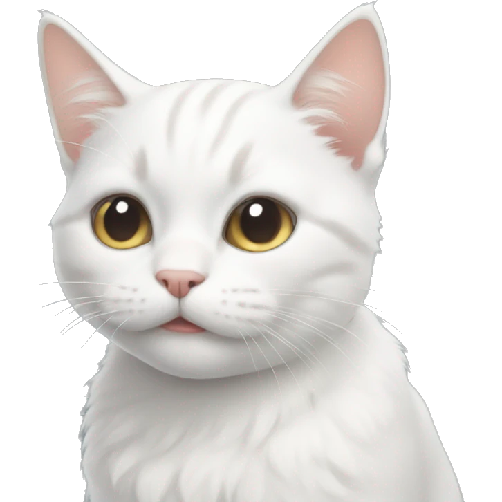 A cute aesthetic white cat emoji