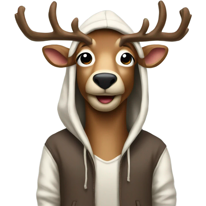 Raindeer in a hoodie emoji