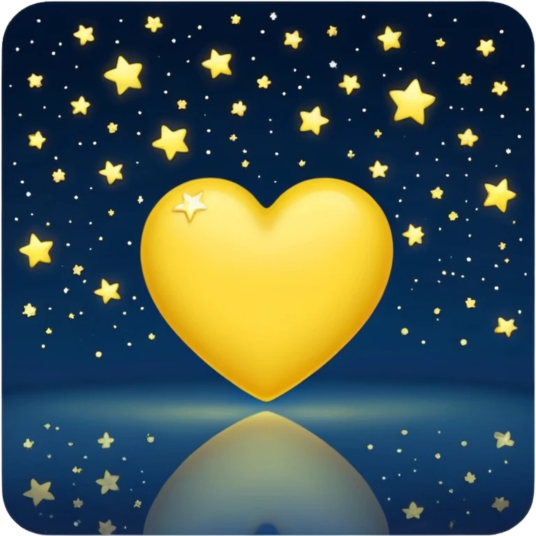 yellow heart with a starry night emoji