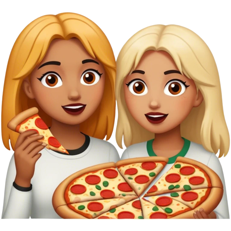 Lily and zari getting pizza emoji