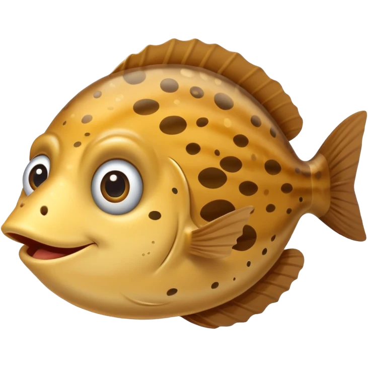 Flounder fish saying hi emoji