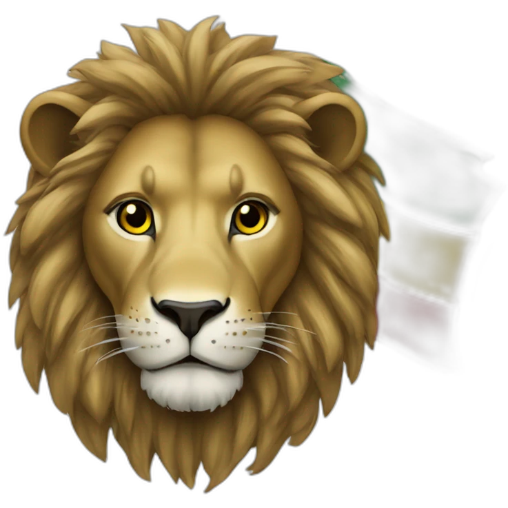 Lion with the flag of the Senegal emoji