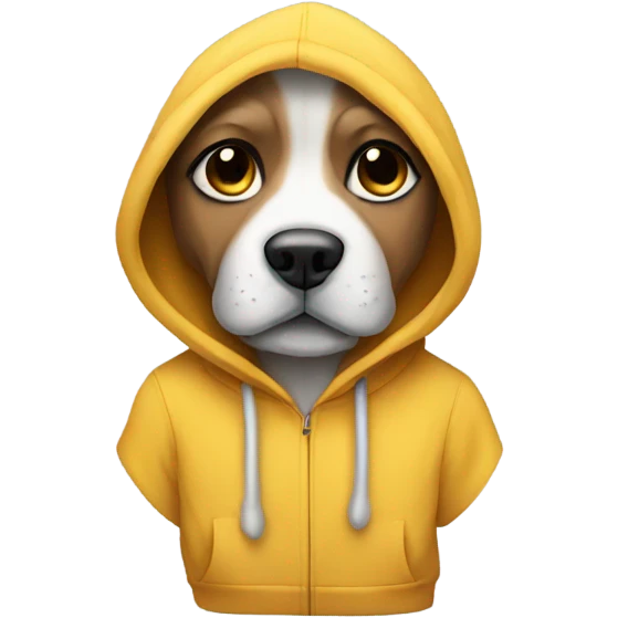 Dog wearing a hoodie emoji