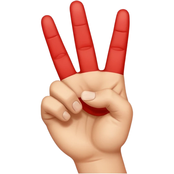 Una mano haciendo la w con los dedos cruzados emoji