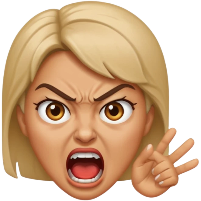 angry shouting woman emoji