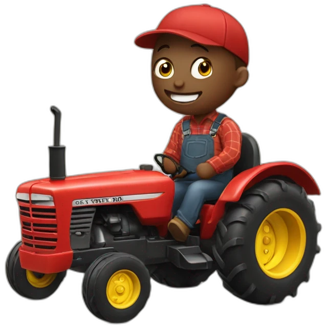 Karluson sings in a red tractor emoji