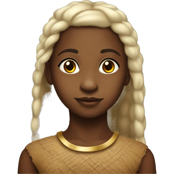 crea emoji de una niña pequeña africana prehistorica emoji