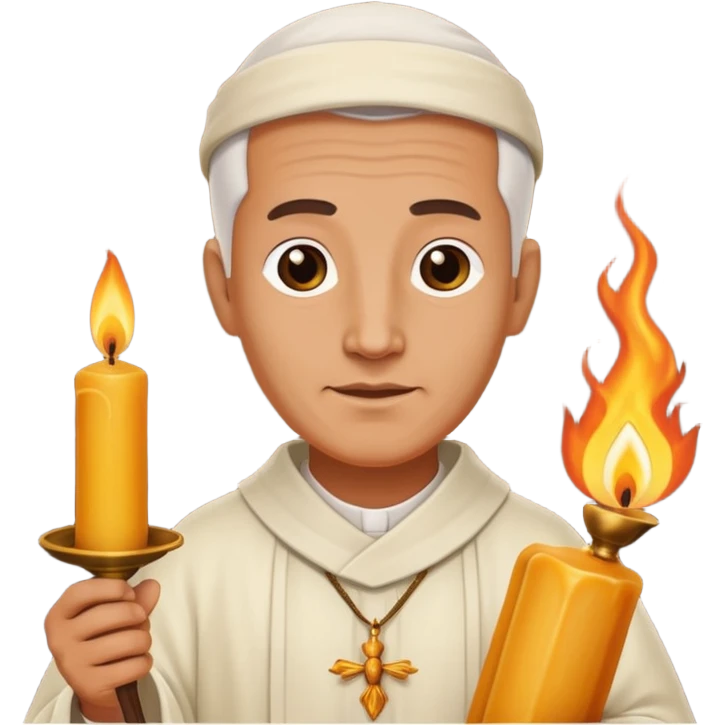 Ancient  mpriests with candle  emoji