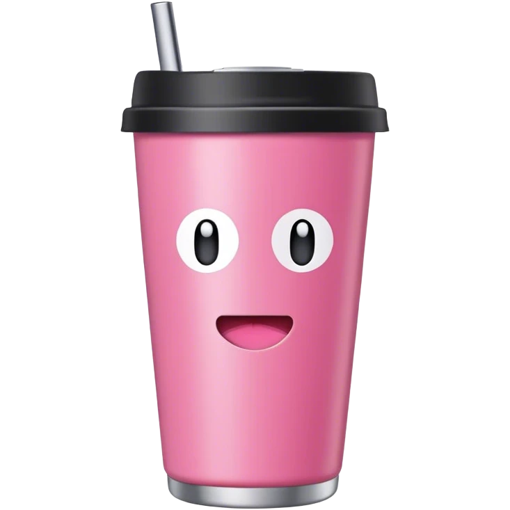 Pink Stanley tumbler with lid emoji