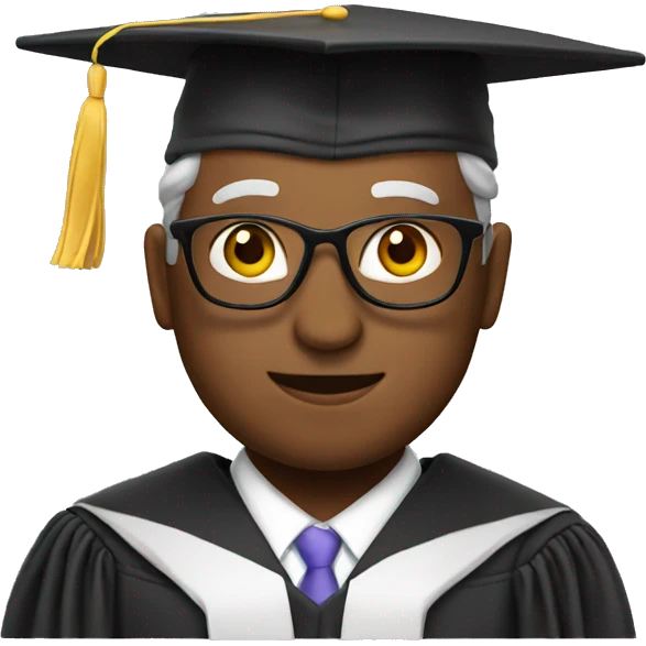 white professor with graduation cap emoji