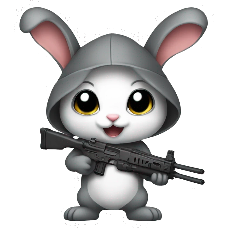 Cute bunny who hold a weapon  emoji