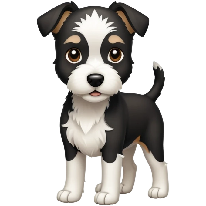 Black and white terrier dog full body emoji