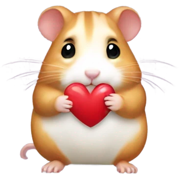 A hamster with a heart emoji