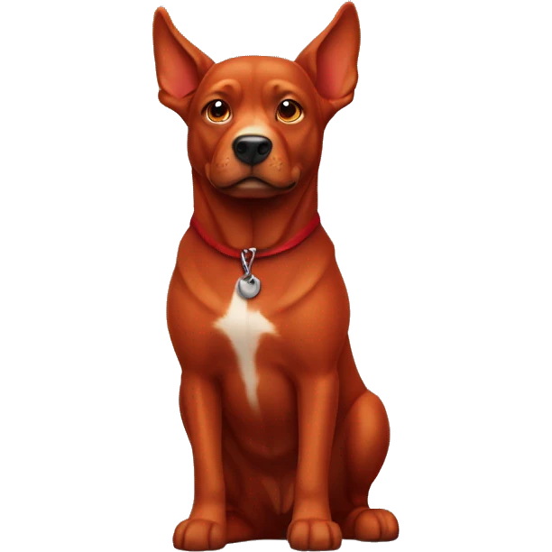 solid red dog with pointed ears emoji