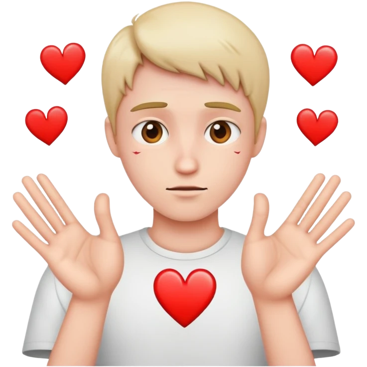 person making broken heart hands emoji