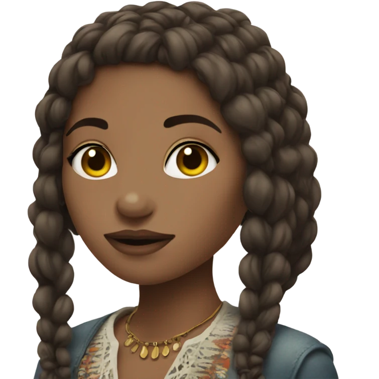 Brunette boho girl with face piercings emoji