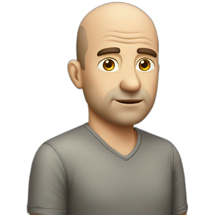 balding bored man emoji
