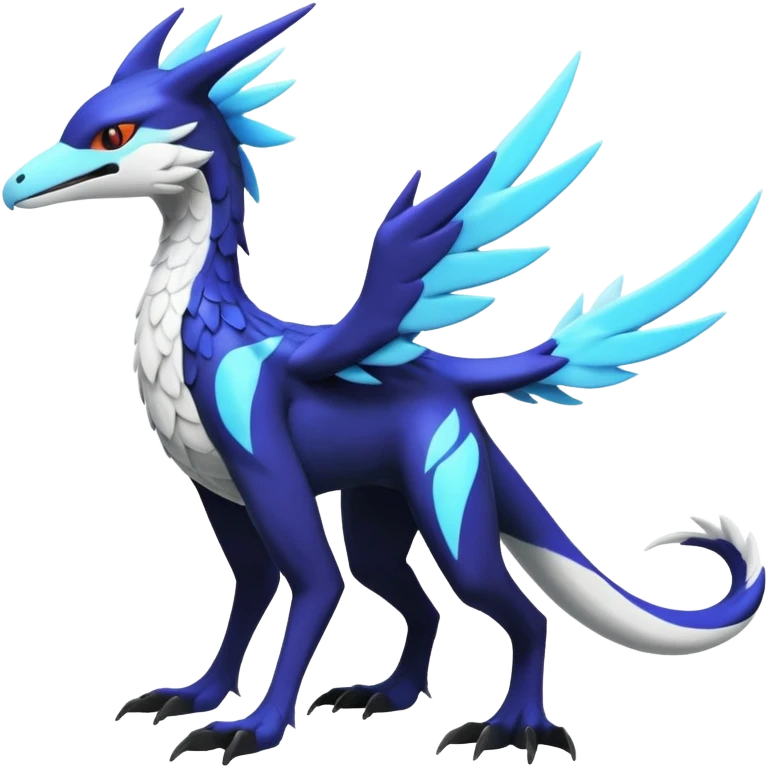 Colorful scaly flurry black dark shiny bioluminescent translucent luminescent neon pastel bright pale Latias-Sergal-Vernid-Silvally-Renamon-Zeraora-Bastet-Fakémon-hybrid-fusion-creature, full body emoji