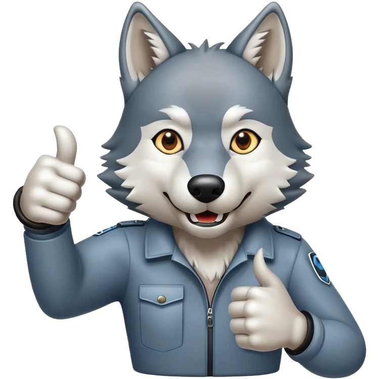 Wolf giving thumbs up emoji
