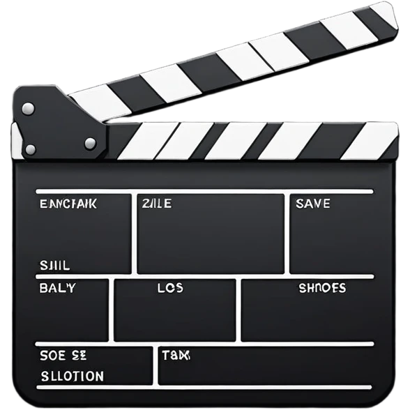 super minimalist clapperboard, clean lines, basic geometric shapes only, monochromatic design emoji
