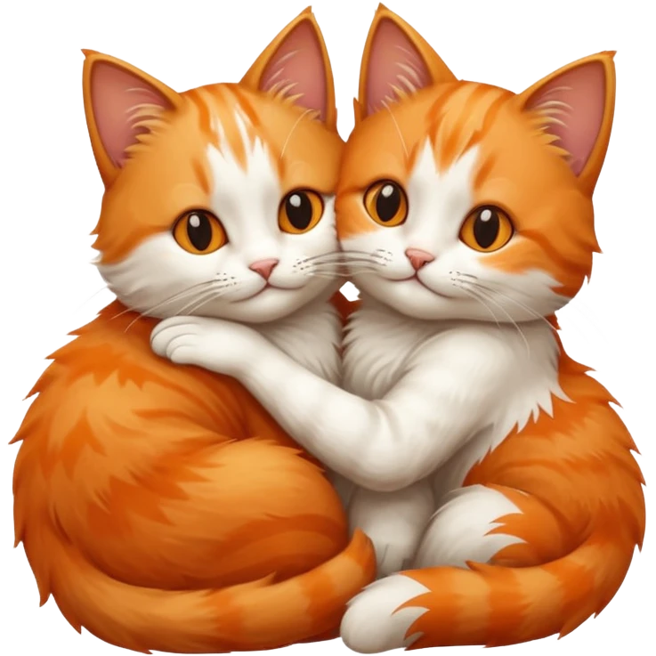 Two cats hugging emoji