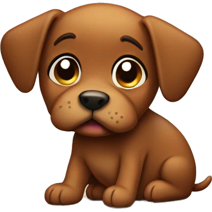 Sad brown puppy farting emoji