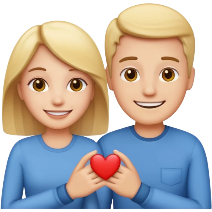 white couple falling in love, emoji emoji