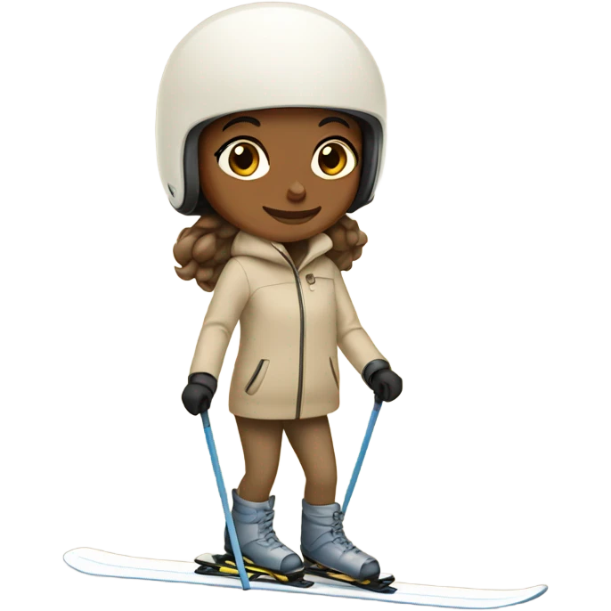 girl on a beige skis emoji