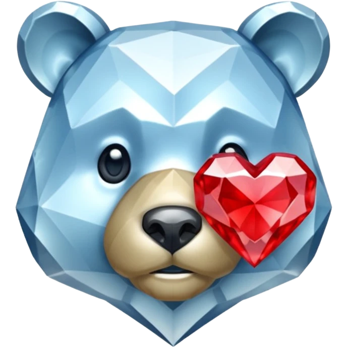 diamond bear with a red heart emoji