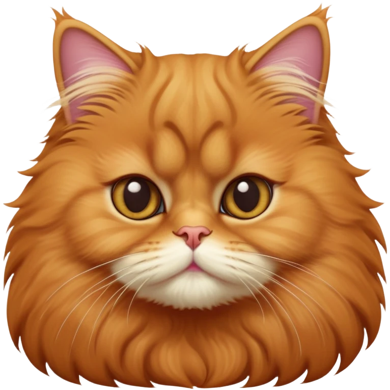 cinematic-adorable-big-eyed-fluffy-solid ginger-persian-cat-portrait-emoji,-head-tilted-playfully-with-a-sweet-expression,-fluffy-solid ginger-fur,-simplified-yet-irresistibly-cute-features-with-large,-expression, no white fur emoji